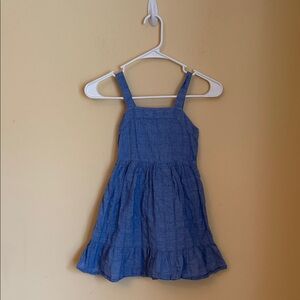 Cat & Jack Girls' Blue Tie-Back Sleeveless Flare Woven Dress. Sz S(6/6x)